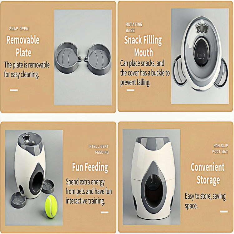 Multi-Functional Adjustable Intensity Entertaining Tennis Ball Launcher for Dogs