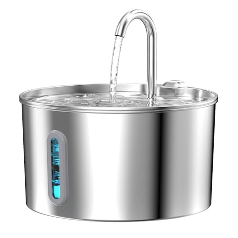Metal Pets Water  Stainless Steel Bowl with  Ultra Quiet Pump