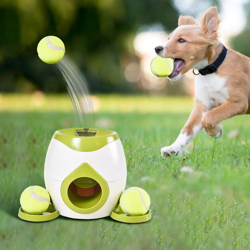 Multi-Functional Adjustable Intensity Entertaining Tennis Ball Launcher for Dogs