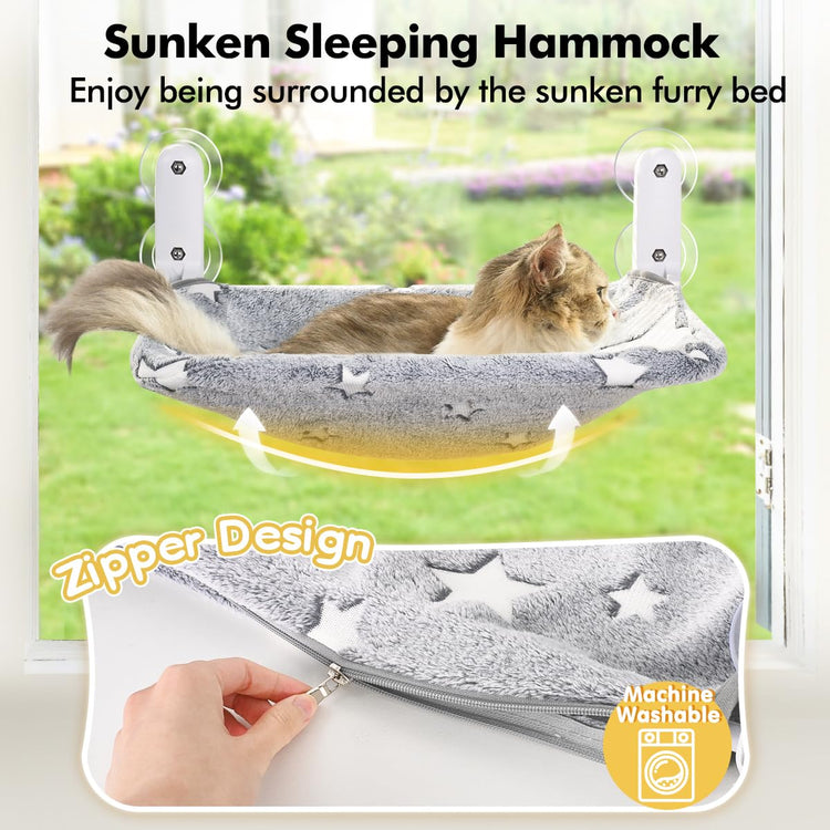 Ideal Sunbathing Cordless Space-Saving and Durable Window Perch for Cat