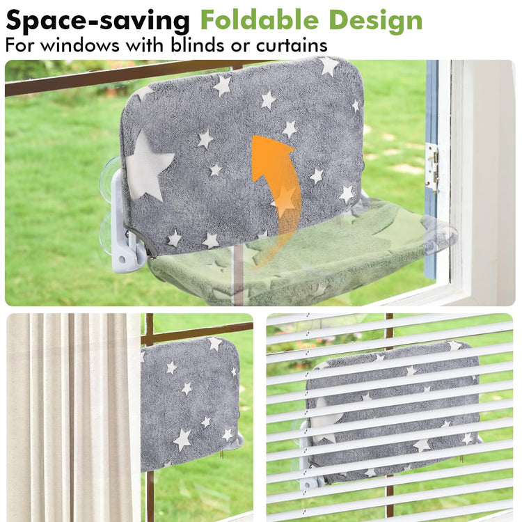 Ideal Sunbathing Cordless Space-Saving and Durable Window Perch for Cat