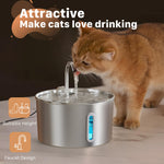 Ultra Quiet and Low Consumption Transparent Water Level Stainless Pet Fountain