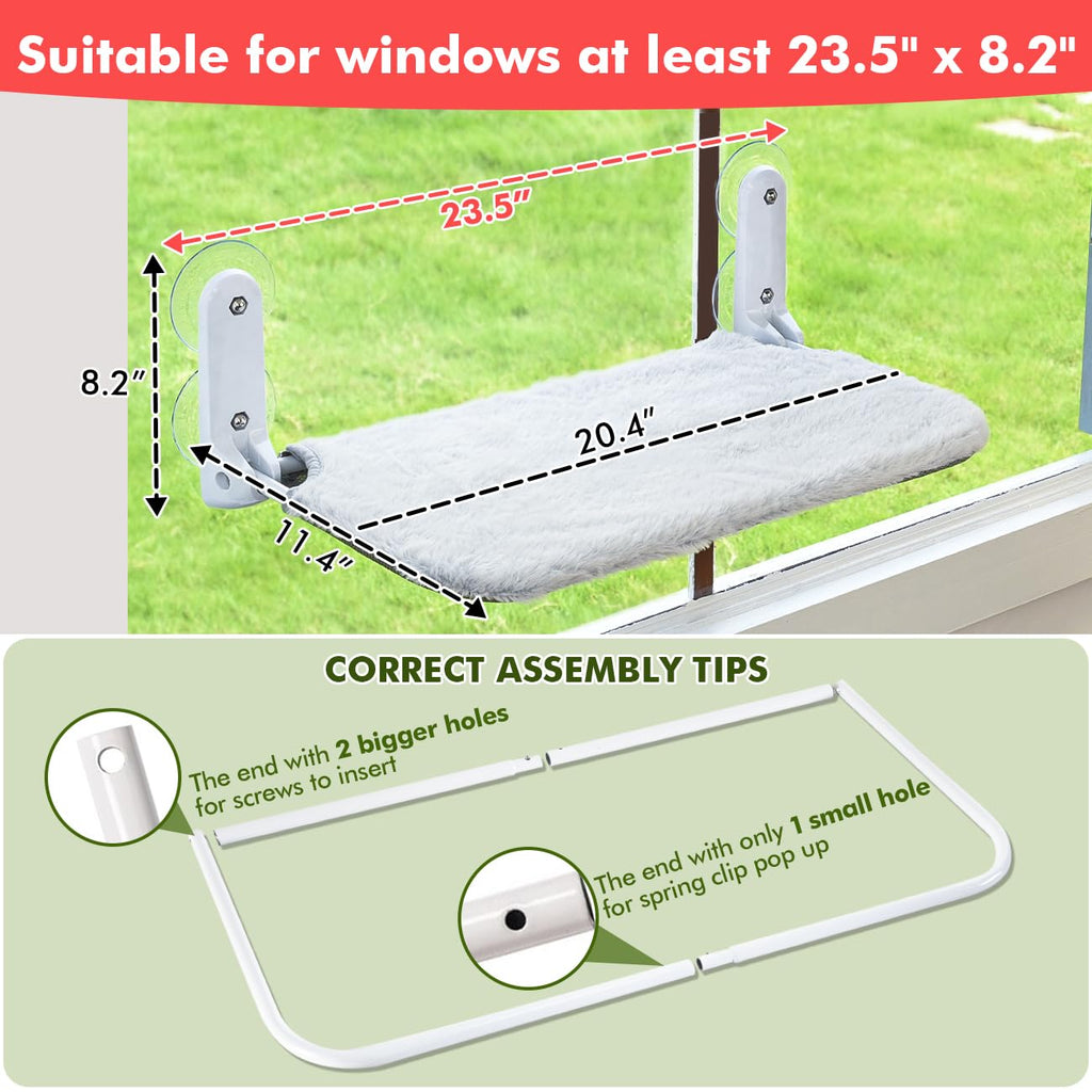 Ideal Sunbathing Cordless Space-Saving and Durable Window Perch for Cat