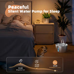 Ultra Quiet and Low Consumption Transparent Water Level Stainless Pet Fountain