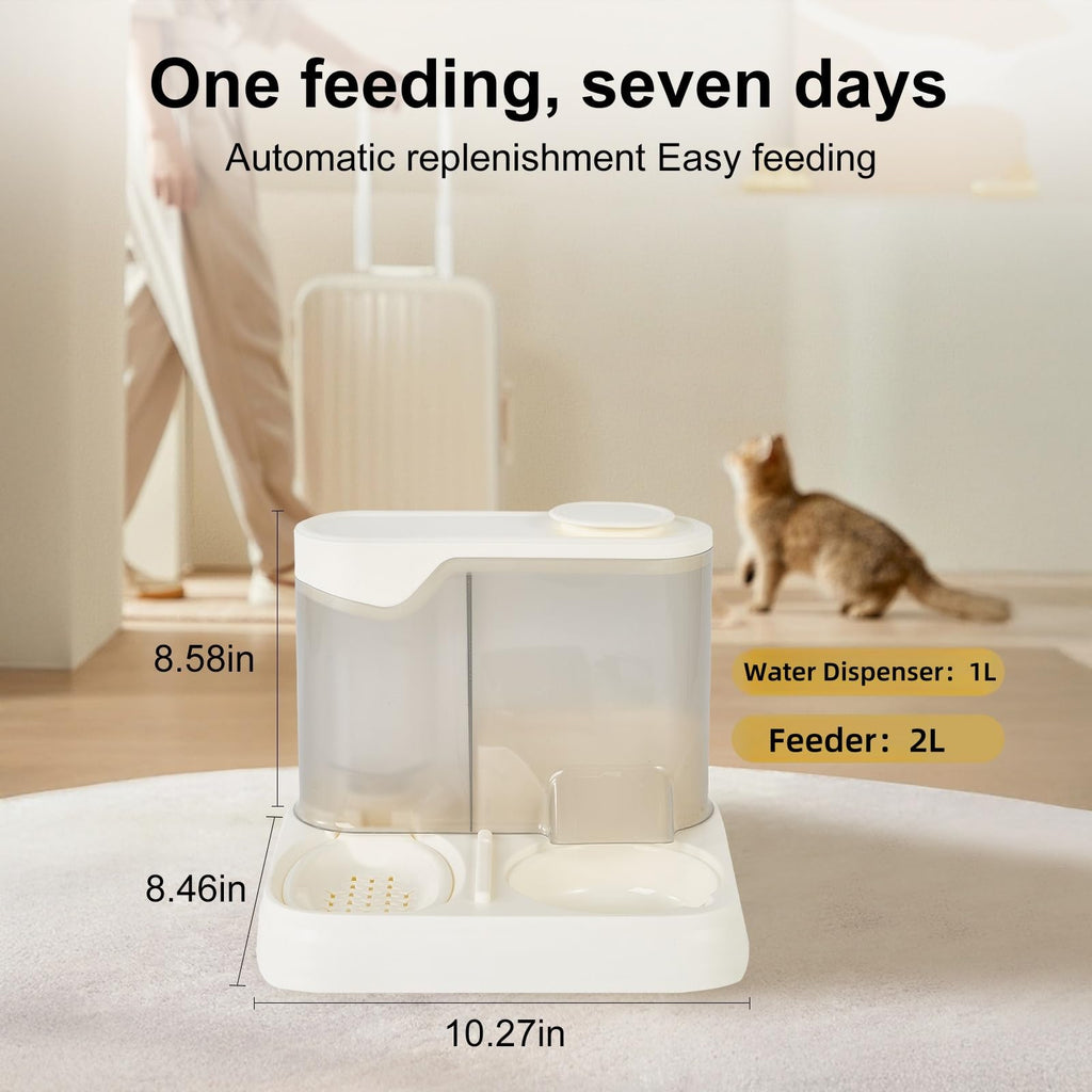 Gravity Pet Feeder and Water Dispenser Set