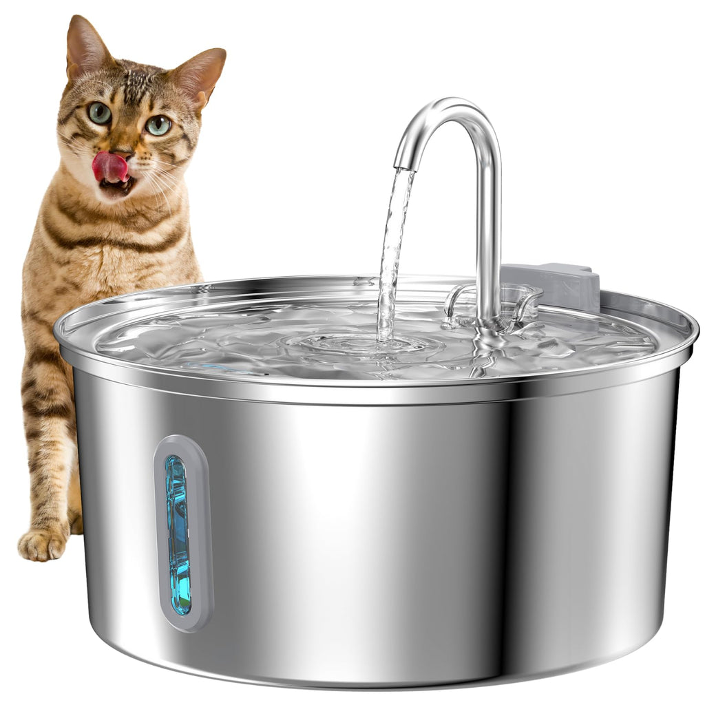 Ultra Quiet and Low Consumption Transparent Water Level Stainless Pet Fountain