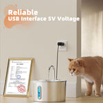 Ultra Quiet and Low Consumption Transparent Water Level Stainless Pet Fountain