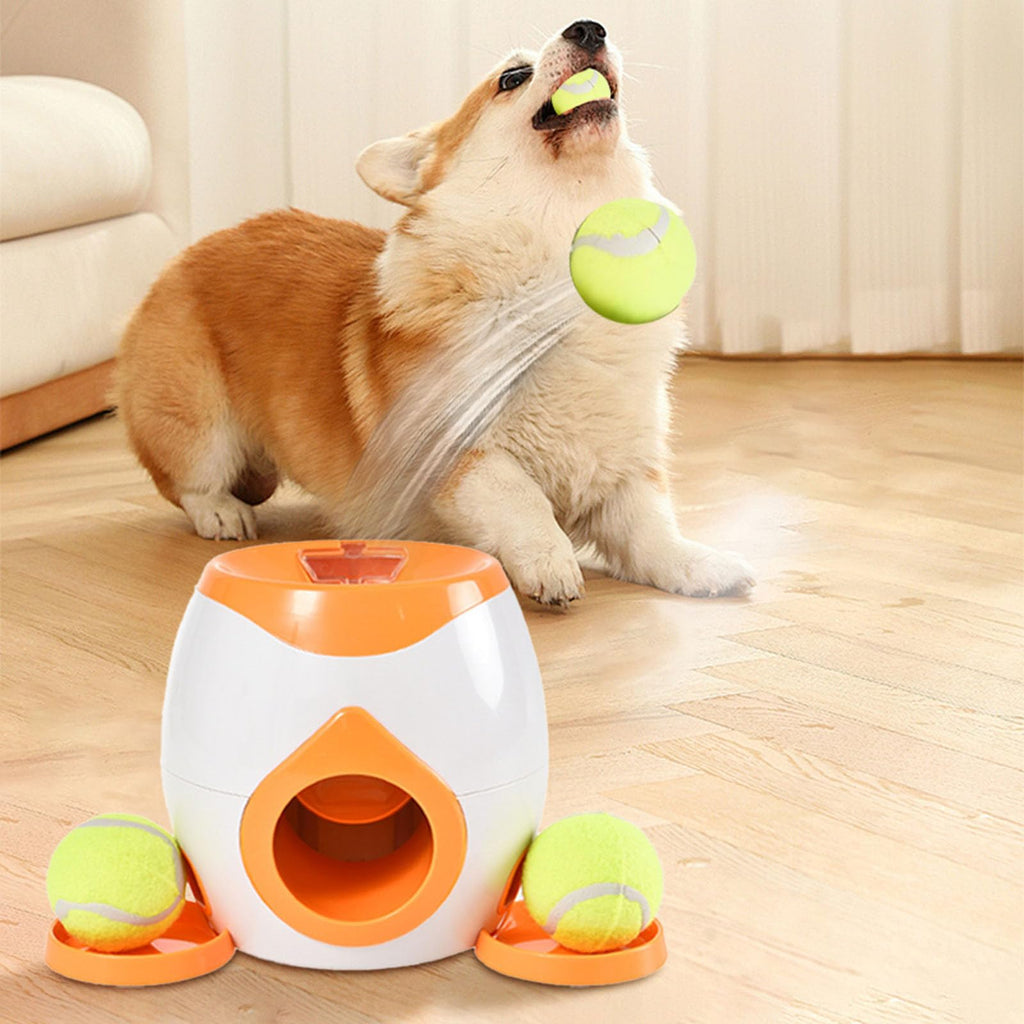 Multi-Functional Adjustable Intensity Entertaining Tennis Ball Launcher for Dogs