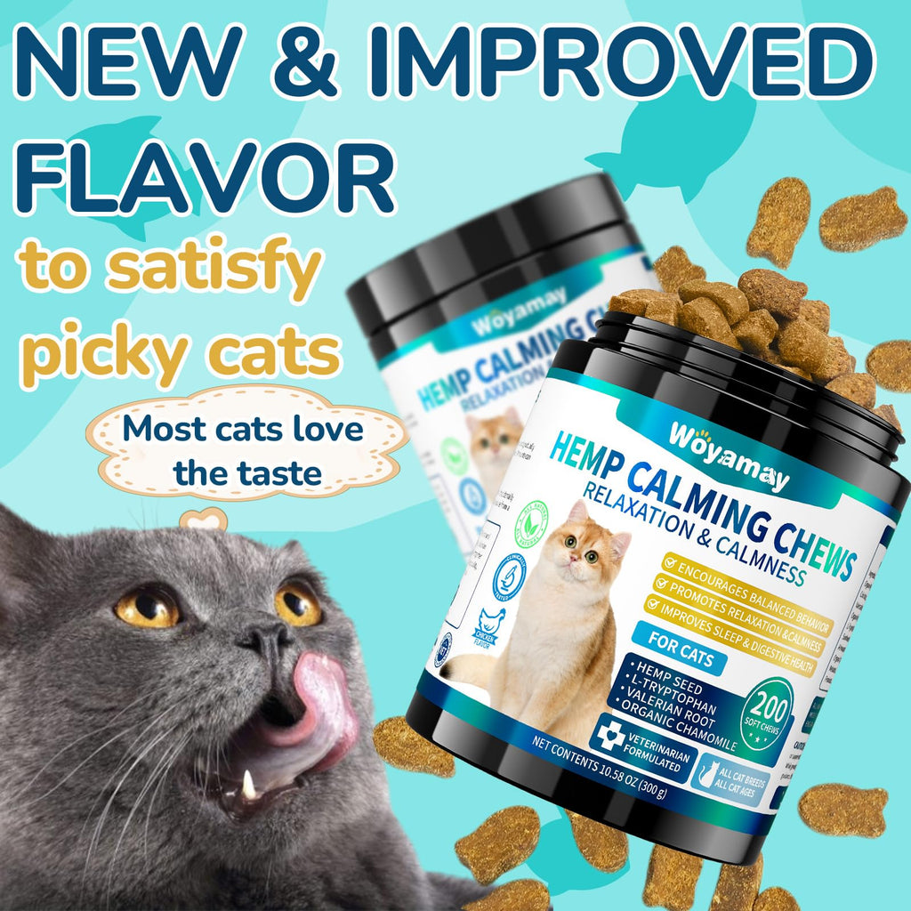 Flavored Anxiety & Stress Relaxation and Calming Chews for Cats