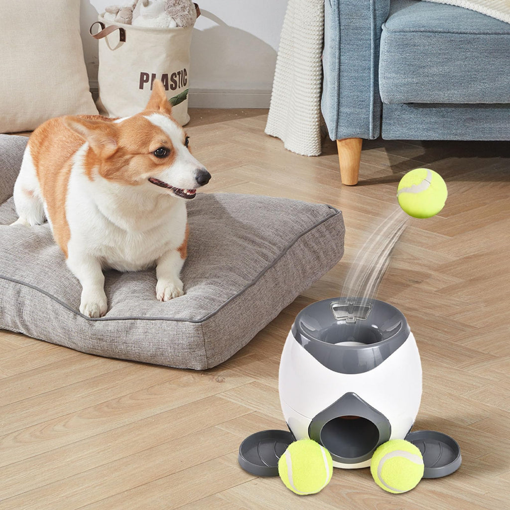 Multi-Functional Adjustable Intensity Entertaining Tennis Ball Launcher for Dogs